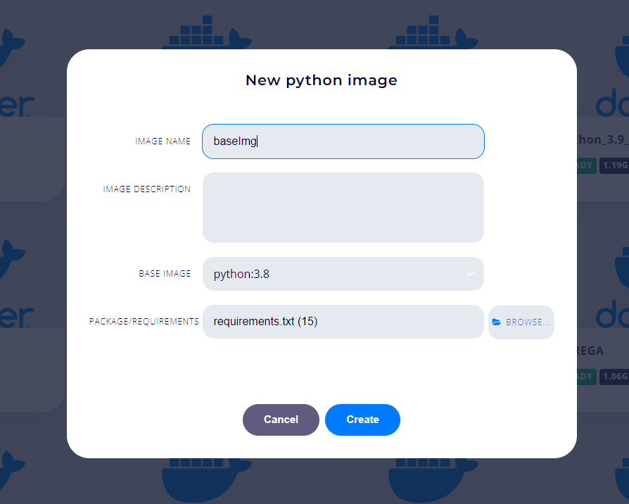 New Python image